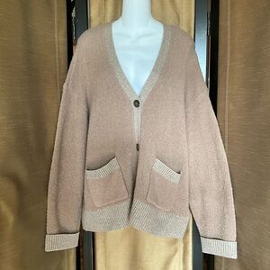 NWT Johnny Was Calme Teddy Bear Long Sleeve Cardigan - Taupe Gray